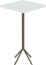 Quadro Bar Table – 60cm Square – Taupe / White Chalk Dapple
