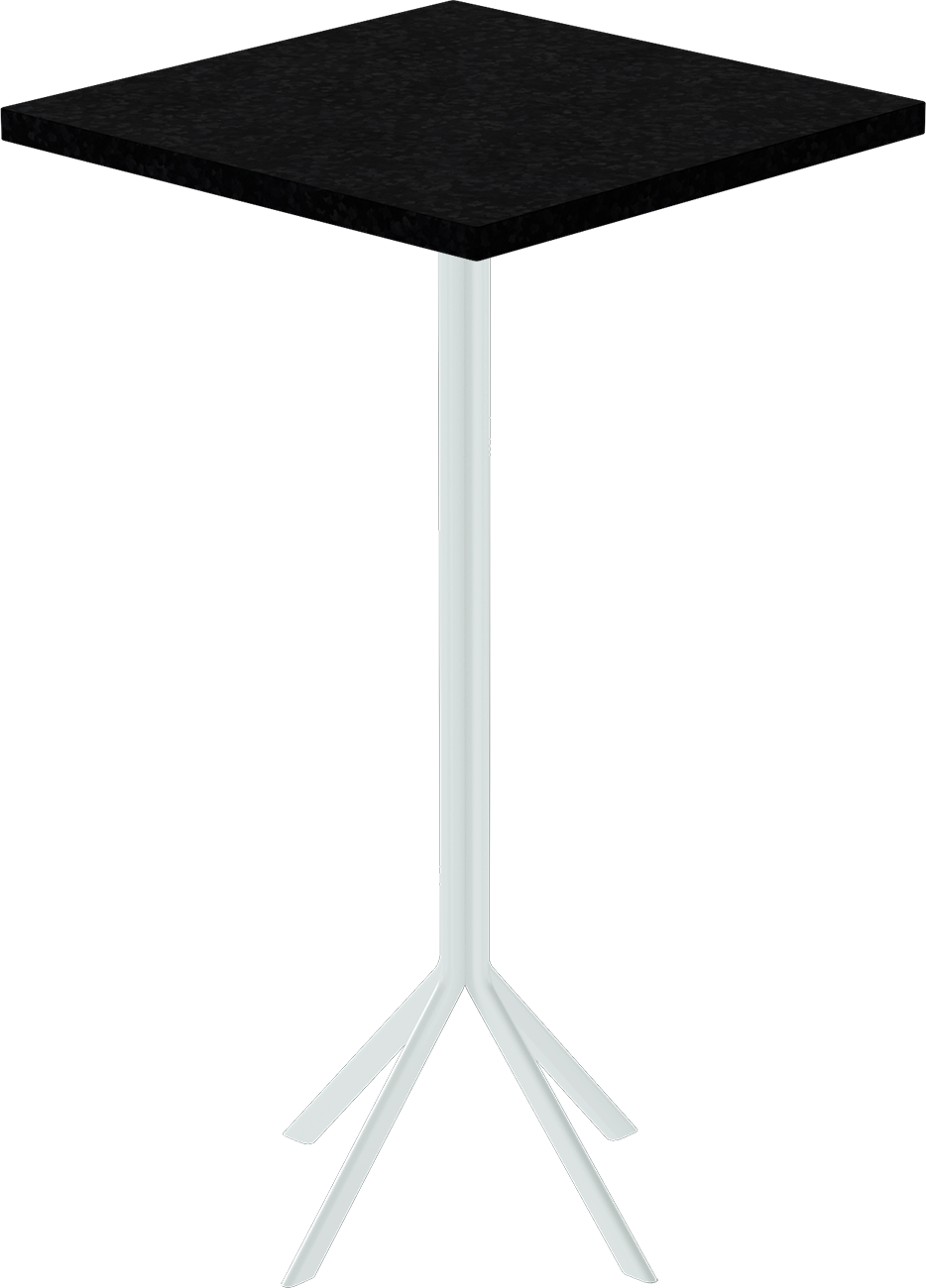 Quadro Bar Table – 60cm Square – White / Black Onyx Dapple
