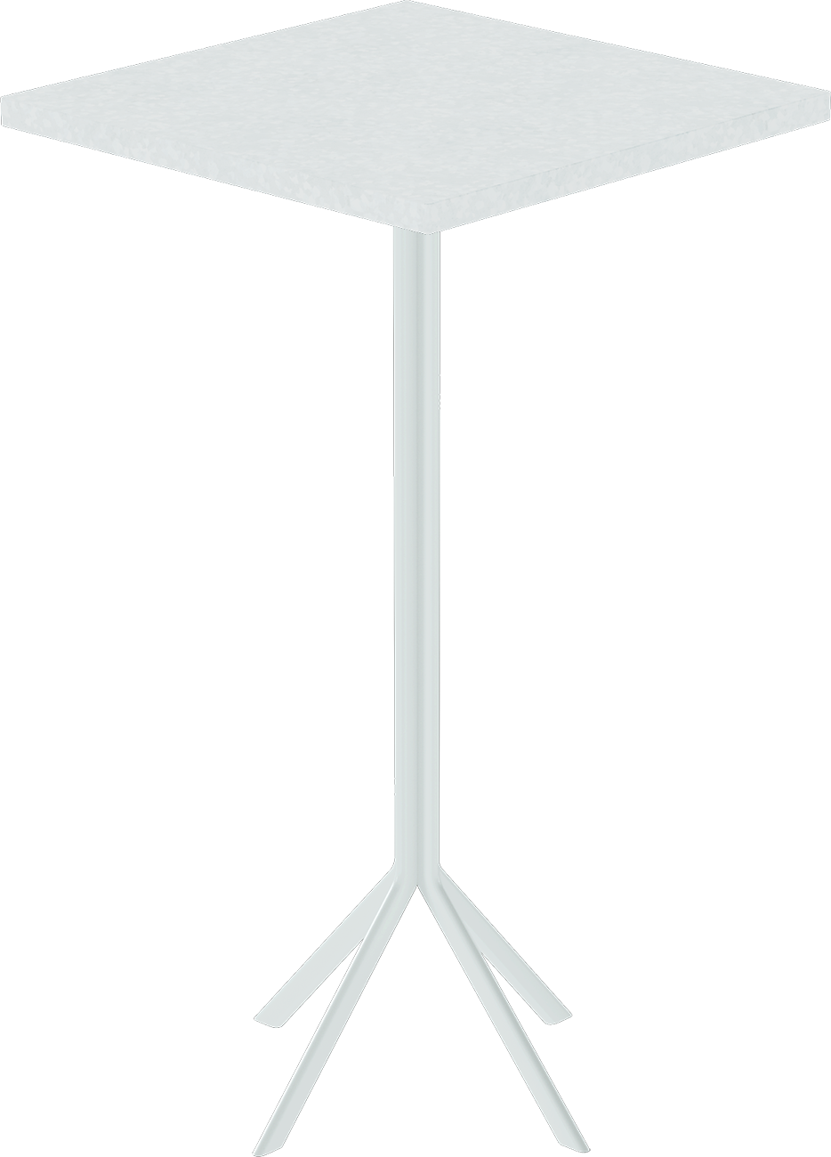 Quadro Bar Table – 60cm Square – White / White Chalk Dapple