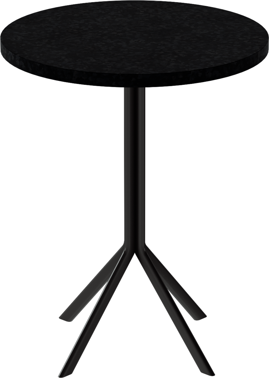 Quadro Cafe Table – 60cm Round – Black / Black Onyx Dapple