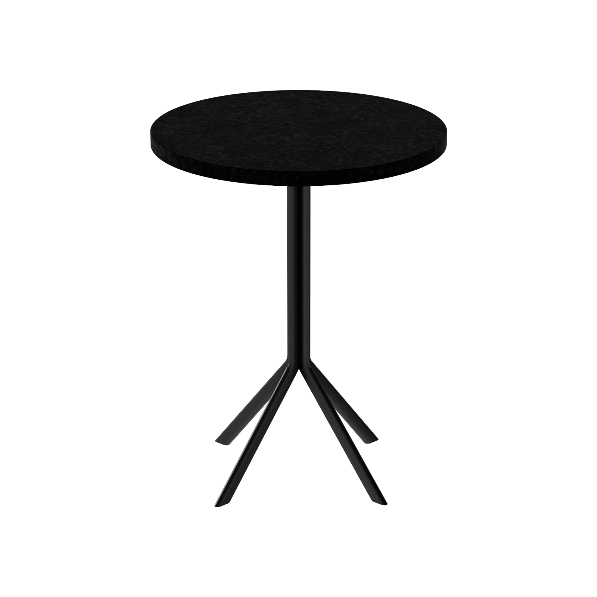 Quadro Cafe Table – 60cm Round – Black / Black Onyx Dapple