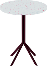 Quadro Cafe Table – 60cm Round – Burgundy / Red Dapple