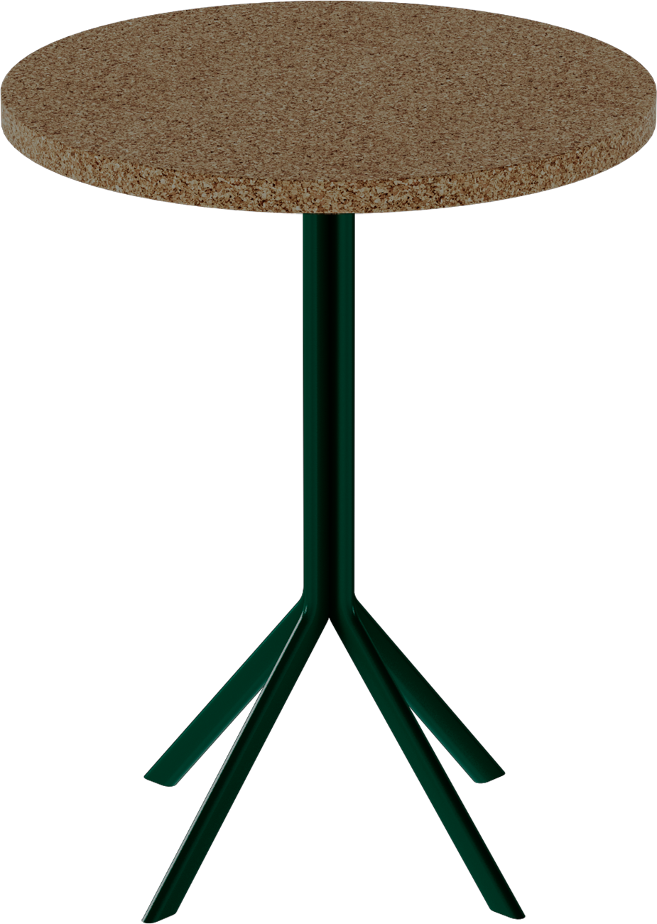 Quadro Cafe Table – 60cm Round – Green / Grano Natural