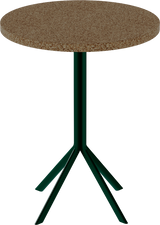 Quadro Cafe Table – 60cm Round – Green / Grano Natural