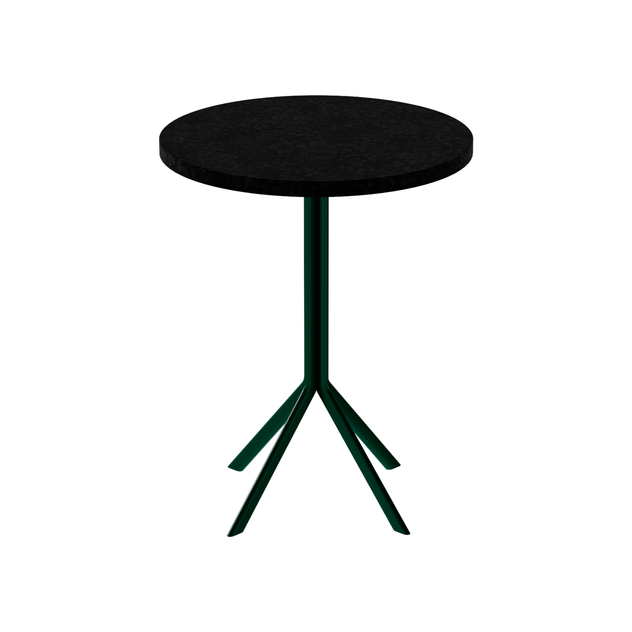 Quadro Cafe Table – 60cm Round – Green / Black Onyx Dapple