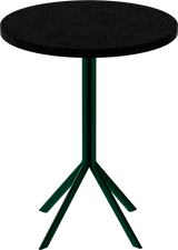 Quadro Cafe Table – 60cm Round – Green / Black Onyx Dapple