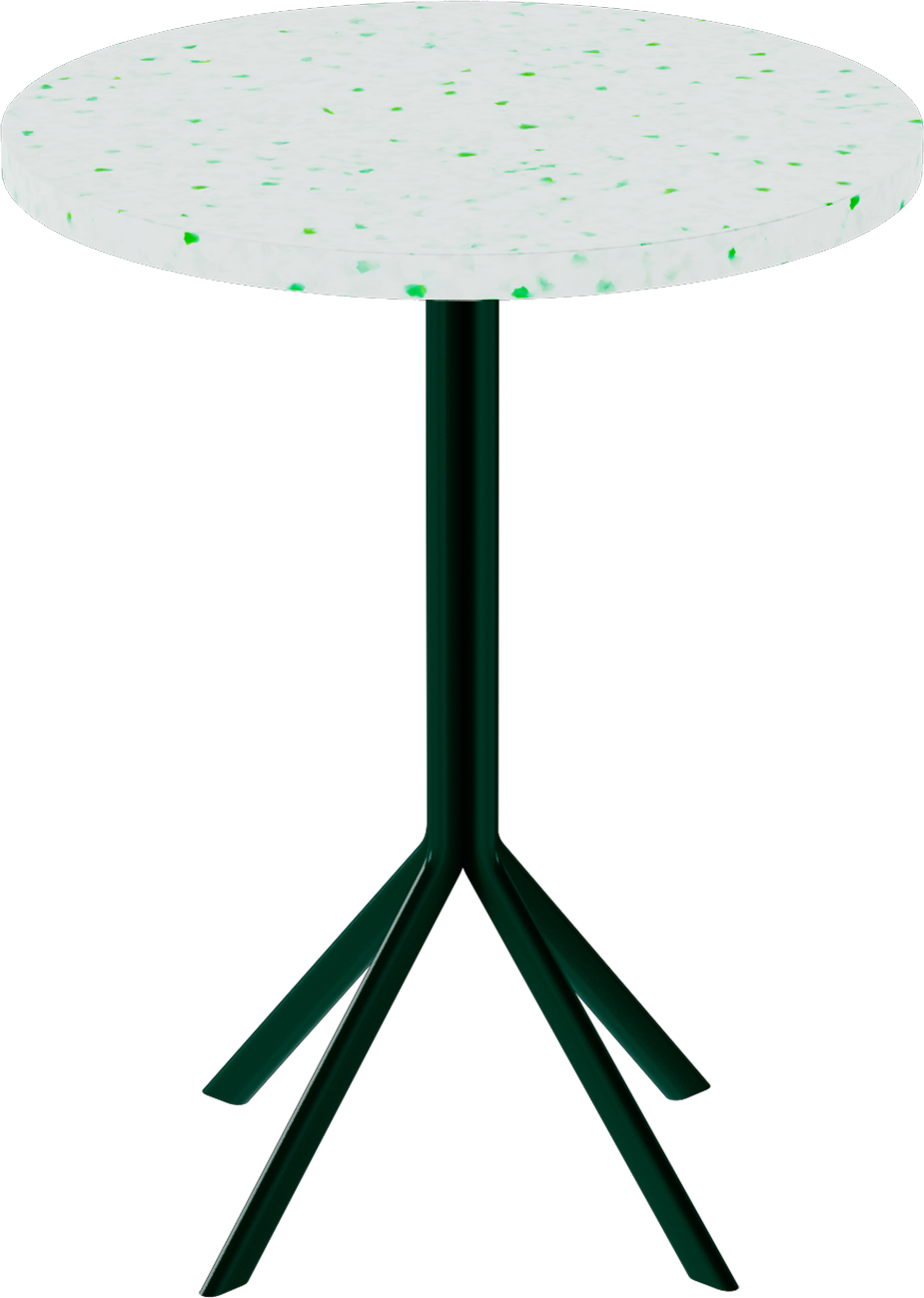 Quadro Cafe Table – 60cm Round – Green / Green Dapple