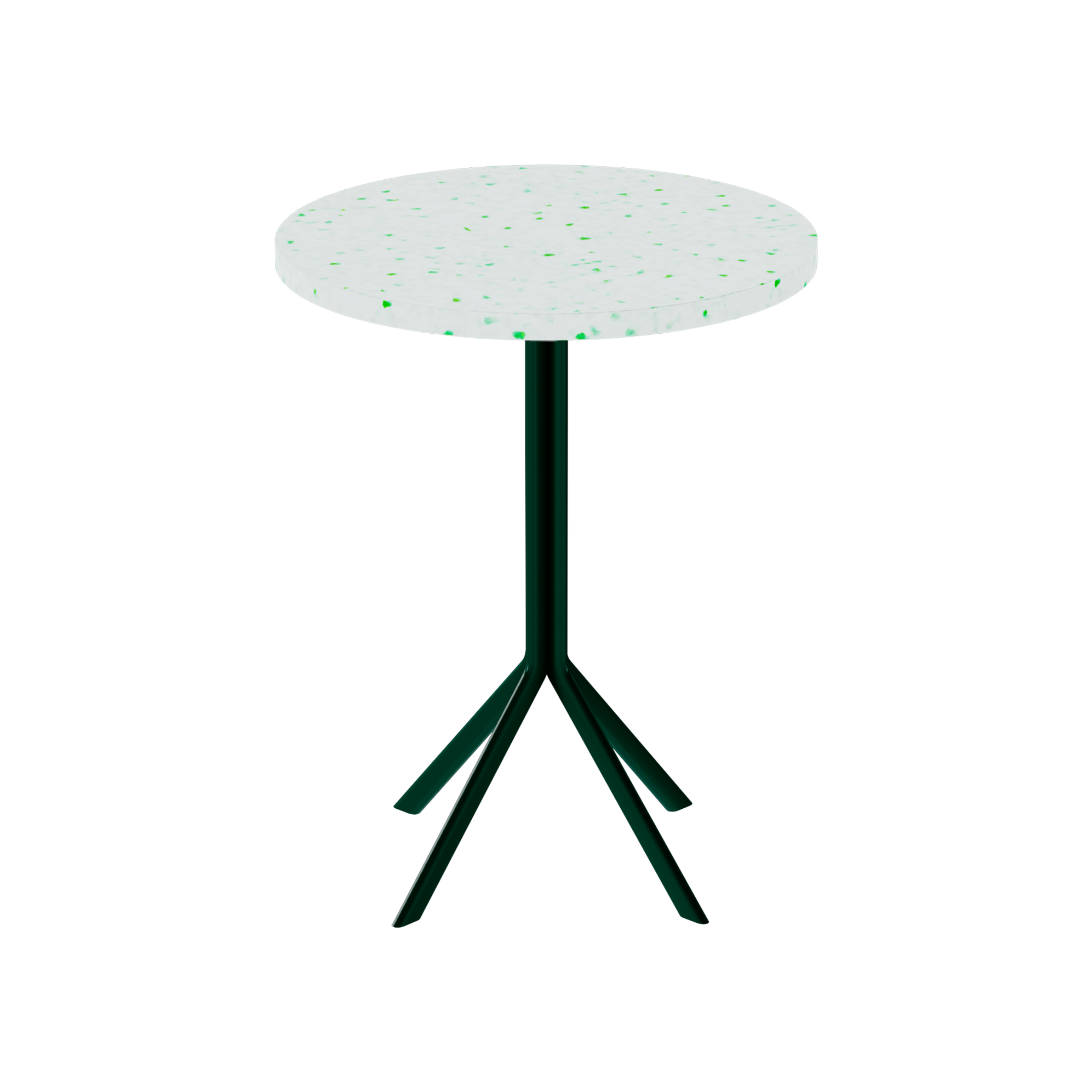 Quadro Cafe Table – 60cm Round – Green / Green Dapple