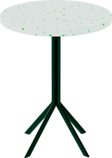 Quadro Cafe Table – 60cm Round – Green / Green Dapple