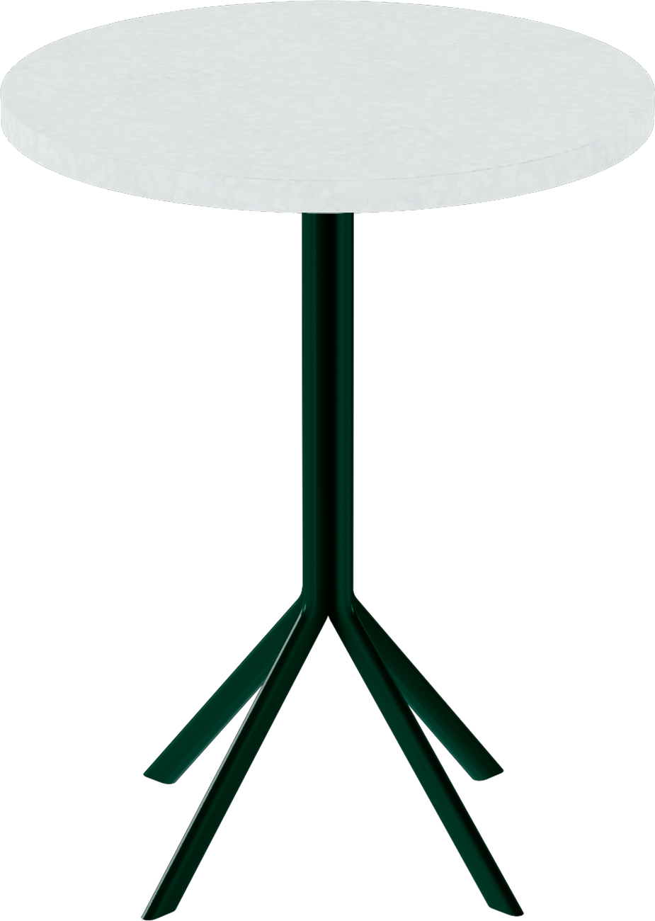 Quadro Cafe Table – 60cm Round – Green / White Chalk Dapple