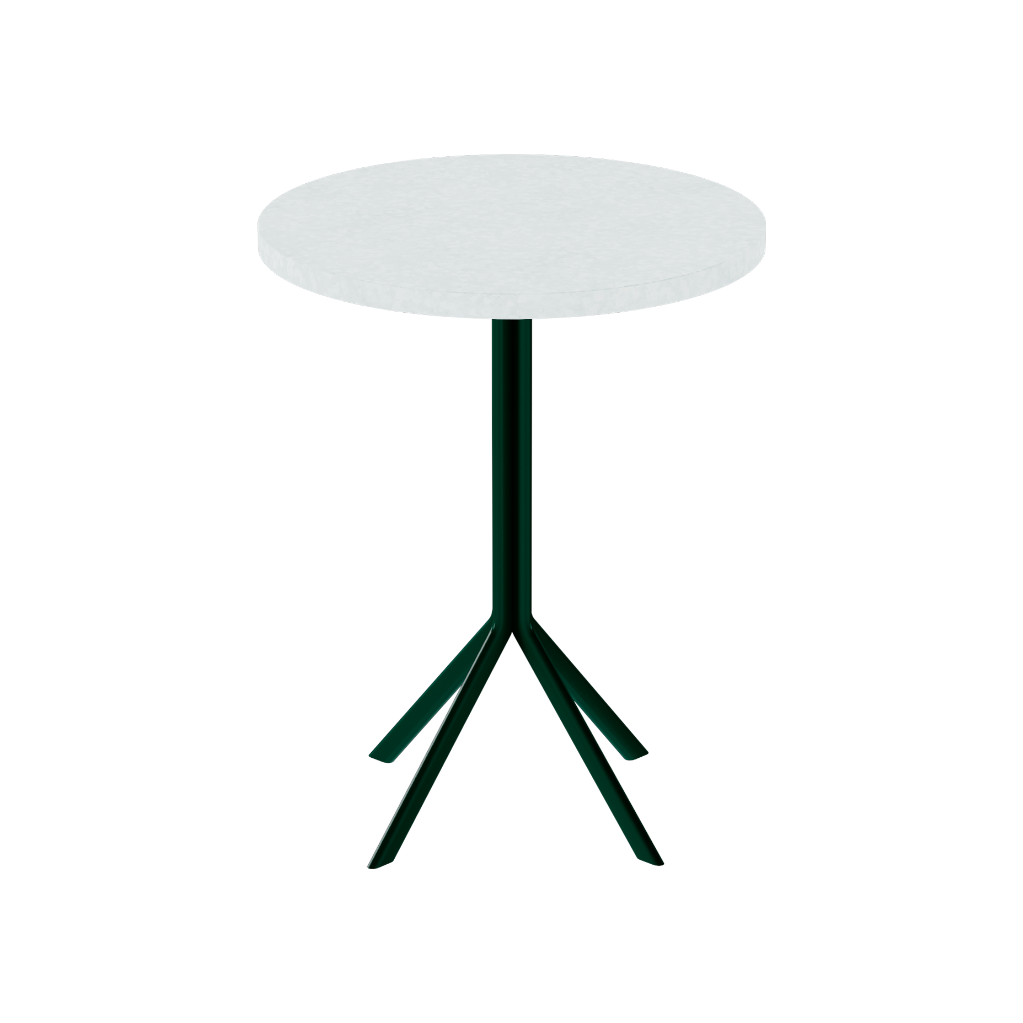 Quadro Cafe Table – 60cm Round – Green / White Chalk Dapple