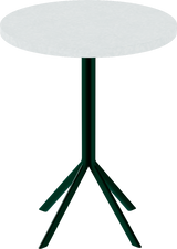 Quadro Cafe Table – 60cm Round – Green / White Chalk Dapple