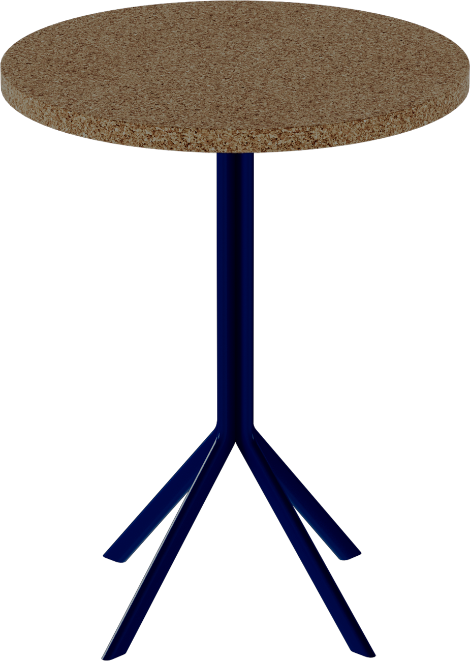 Quadro Cafe Table – 60cm Round – Navy / Grano Natural