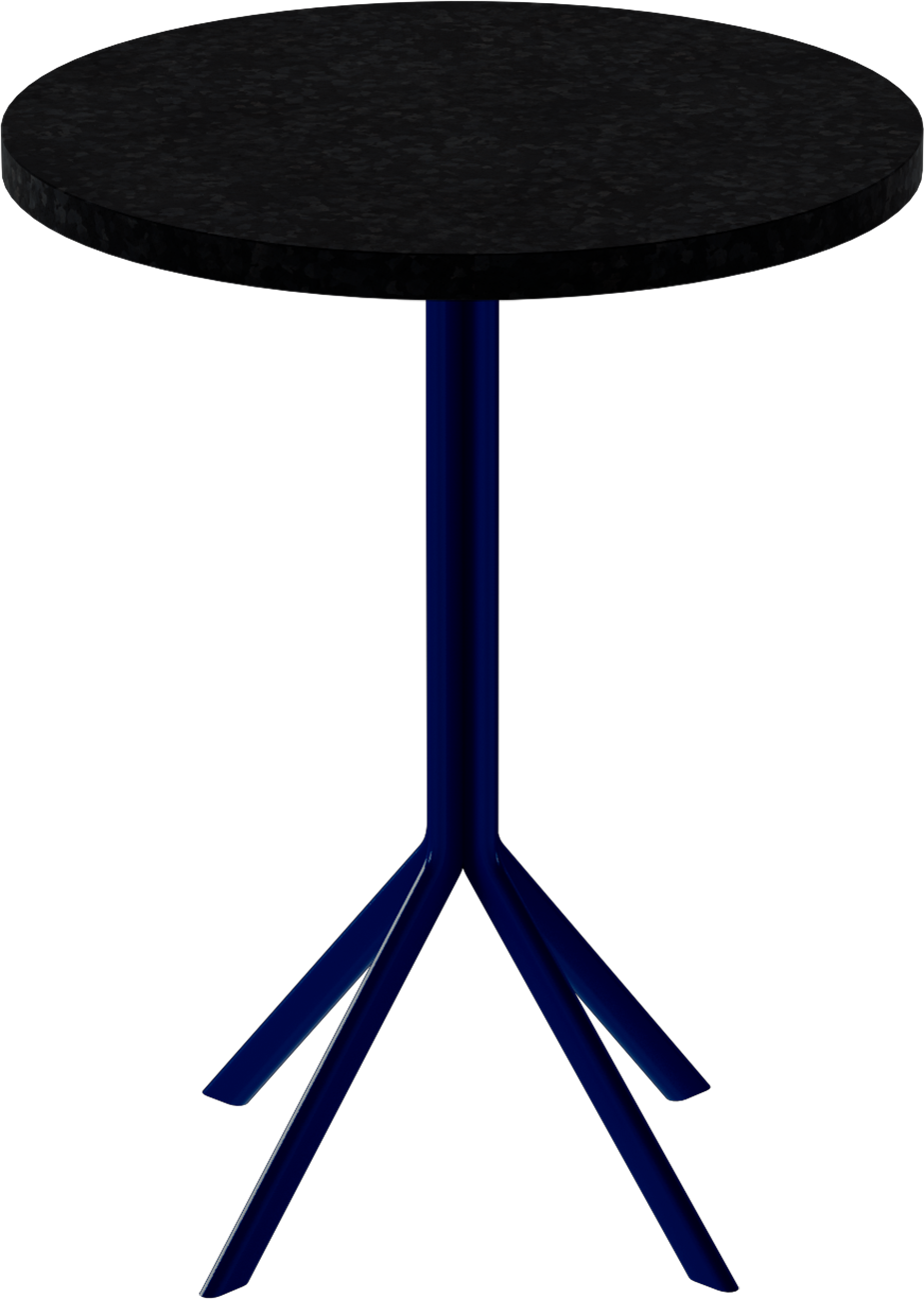 Quadro Cafe Table – 60cm Round – Navy / Black Onyx Dapple