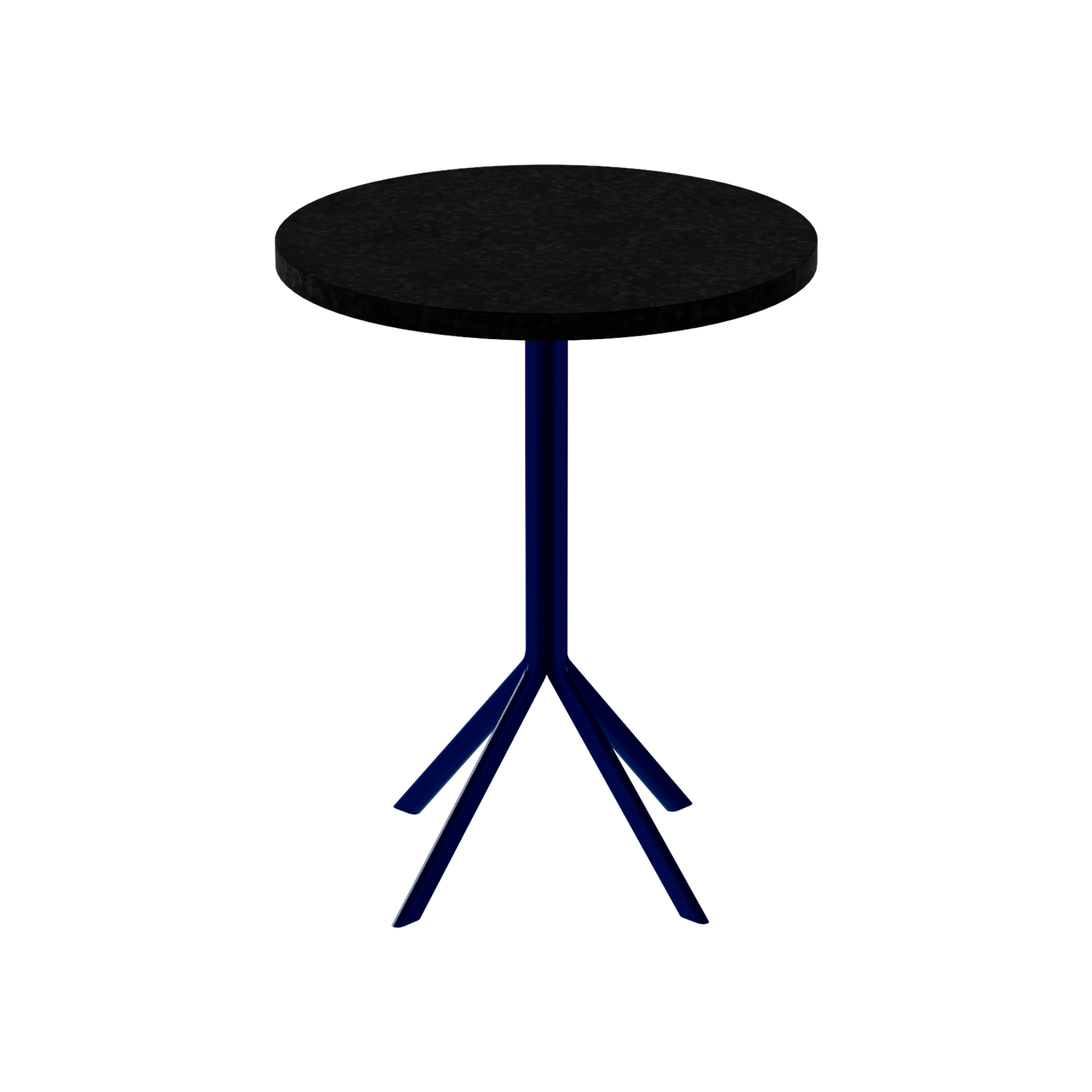 Quadro Cafe Table – 60cm Round – Navy / Black Onyx Dapple