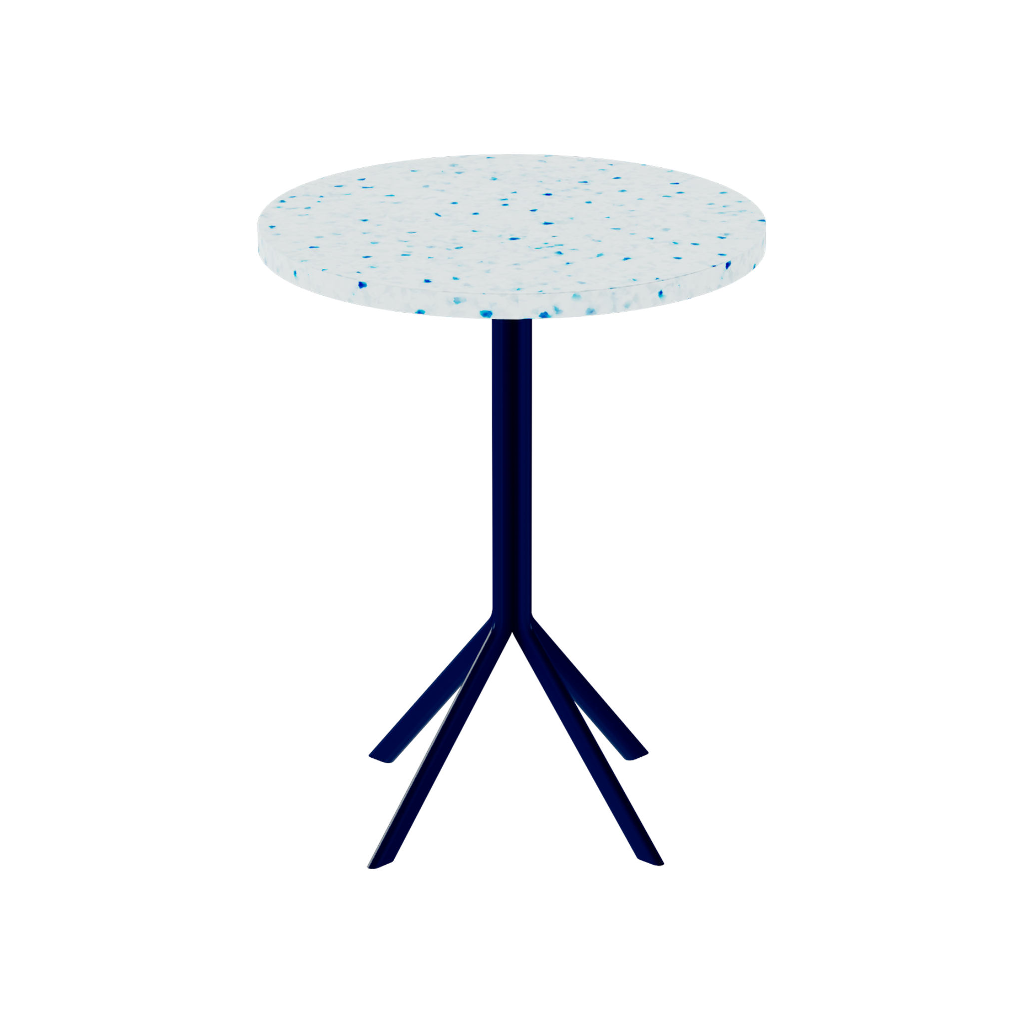 Quadro Cafe Table – 60cm Round – Navy / Blue Dapple