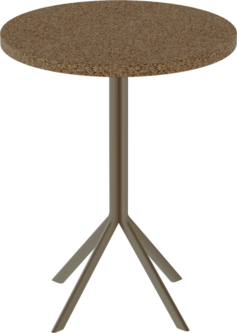 Quadro Cafe Table – 60cm Round – Taupe / Grano Natural