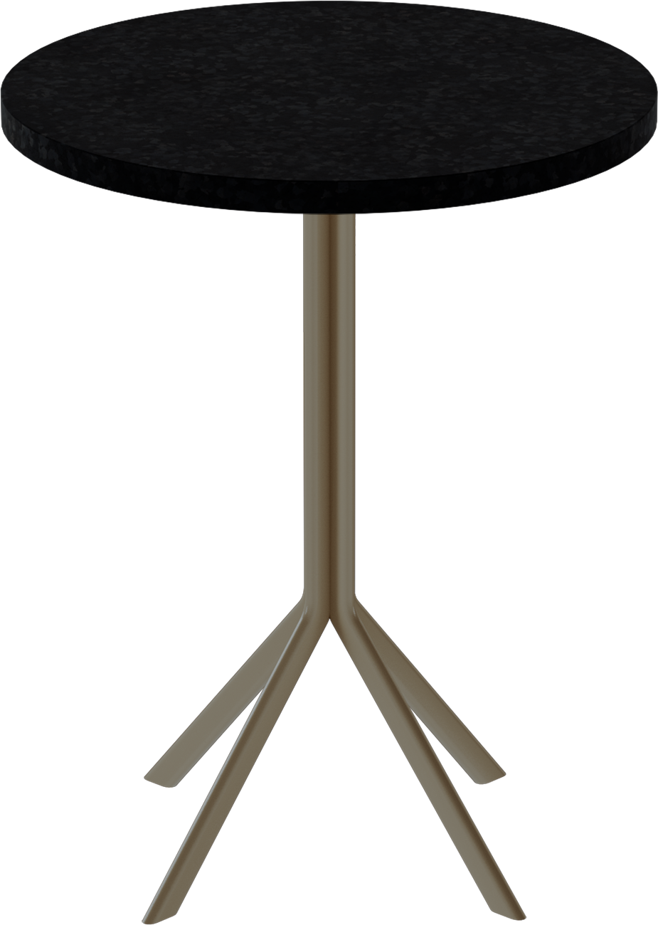 Quadro Cafe Table – 60cm Round – Taupe / Black Onyx Dapple