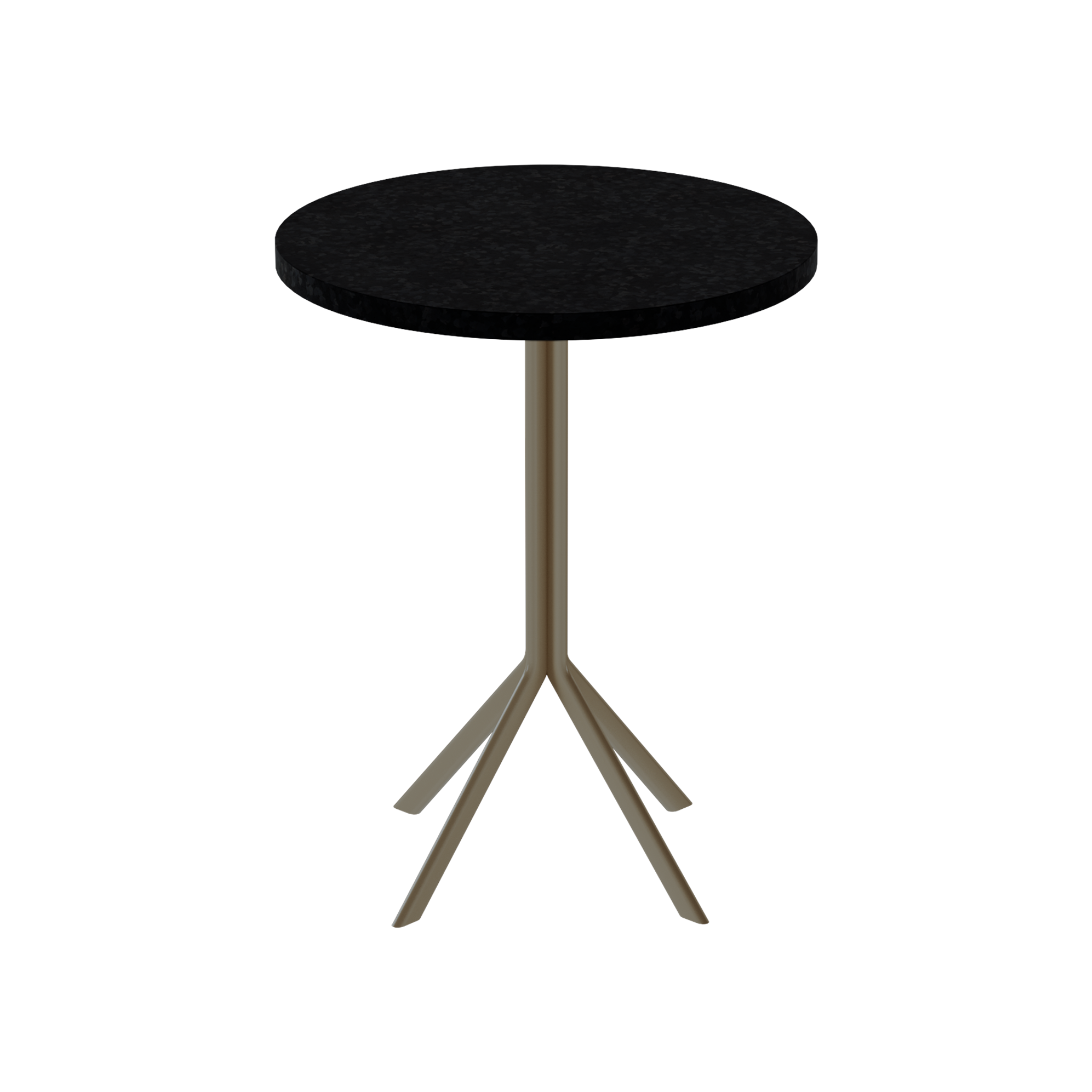Quadro Cafe Table – 60cm Round – Taupe / Black Onyx Dapple