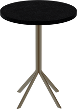 Quadro Cafe Table – 60cm Round – Taupe / Black Onyx Dapple