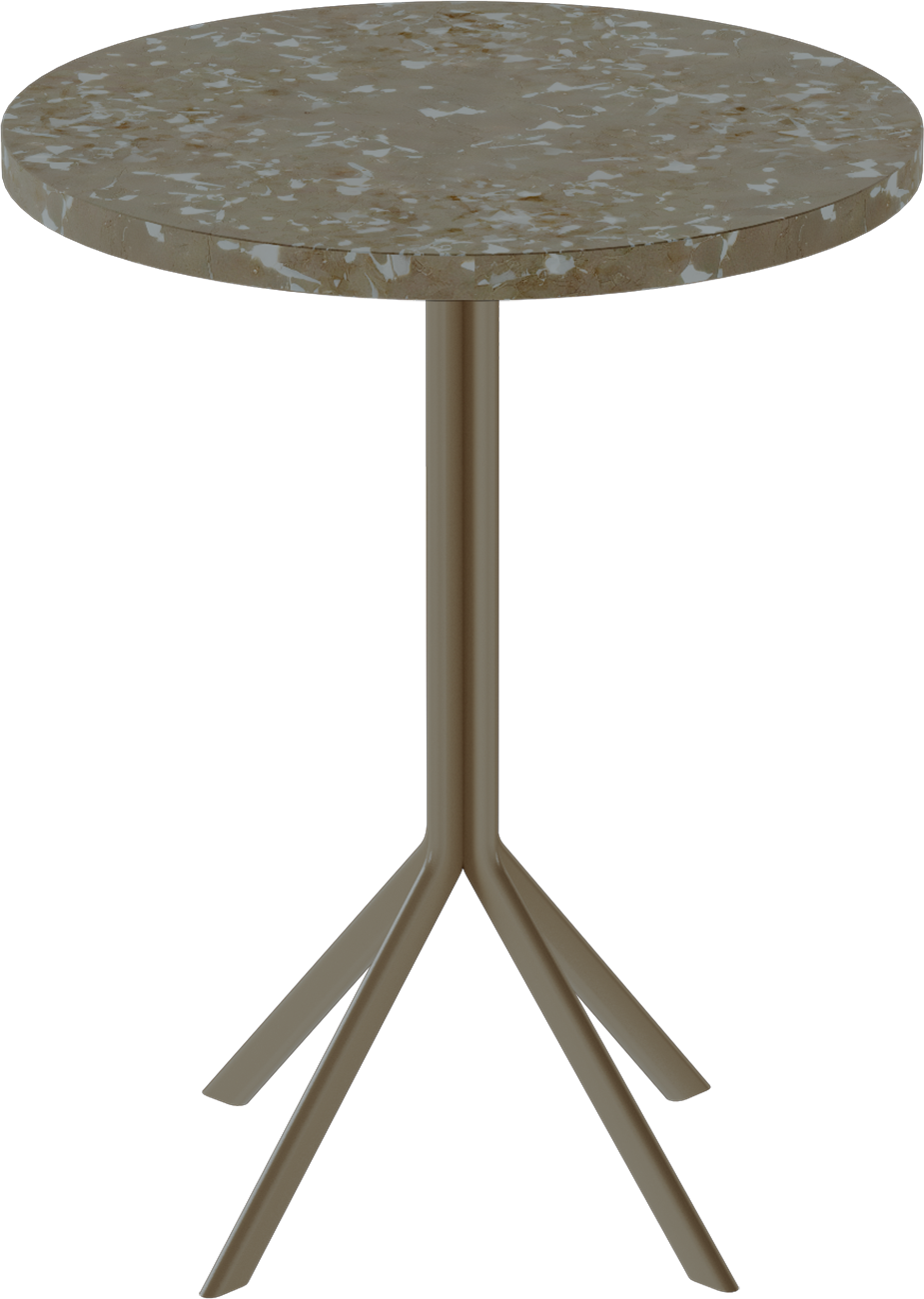 Quadro Cafe Table – 60cm Round – Taupe / Taupe Dapple