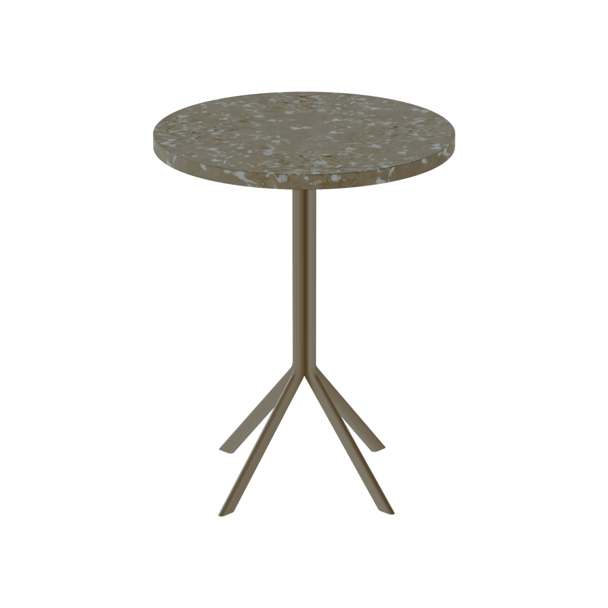 Quadro Cafe Table – 60cm Round – Taupe / Taupe Dapple
