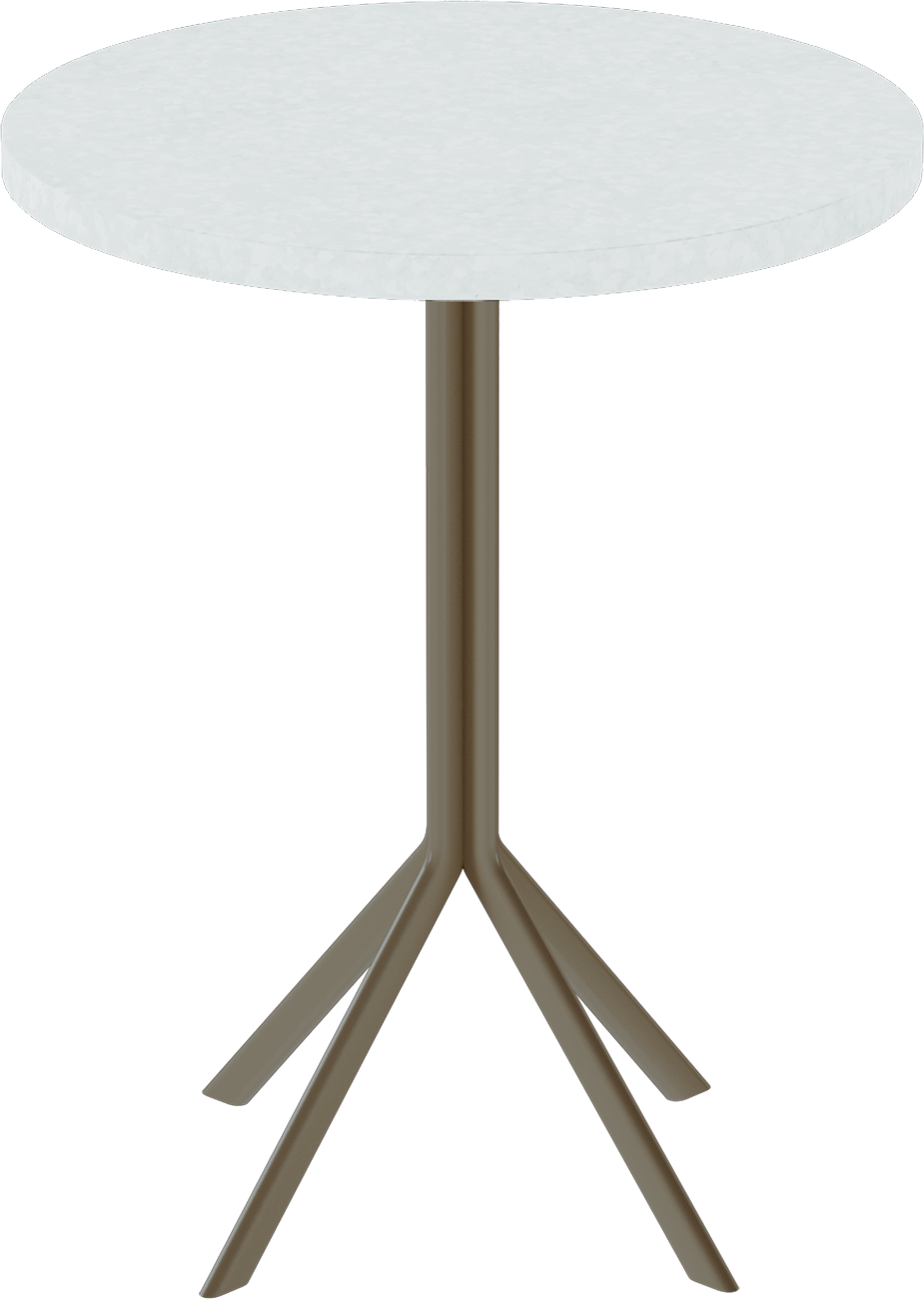 Quadro Cafe Table – 60cm Round – Taupe / White Chalk Dapple