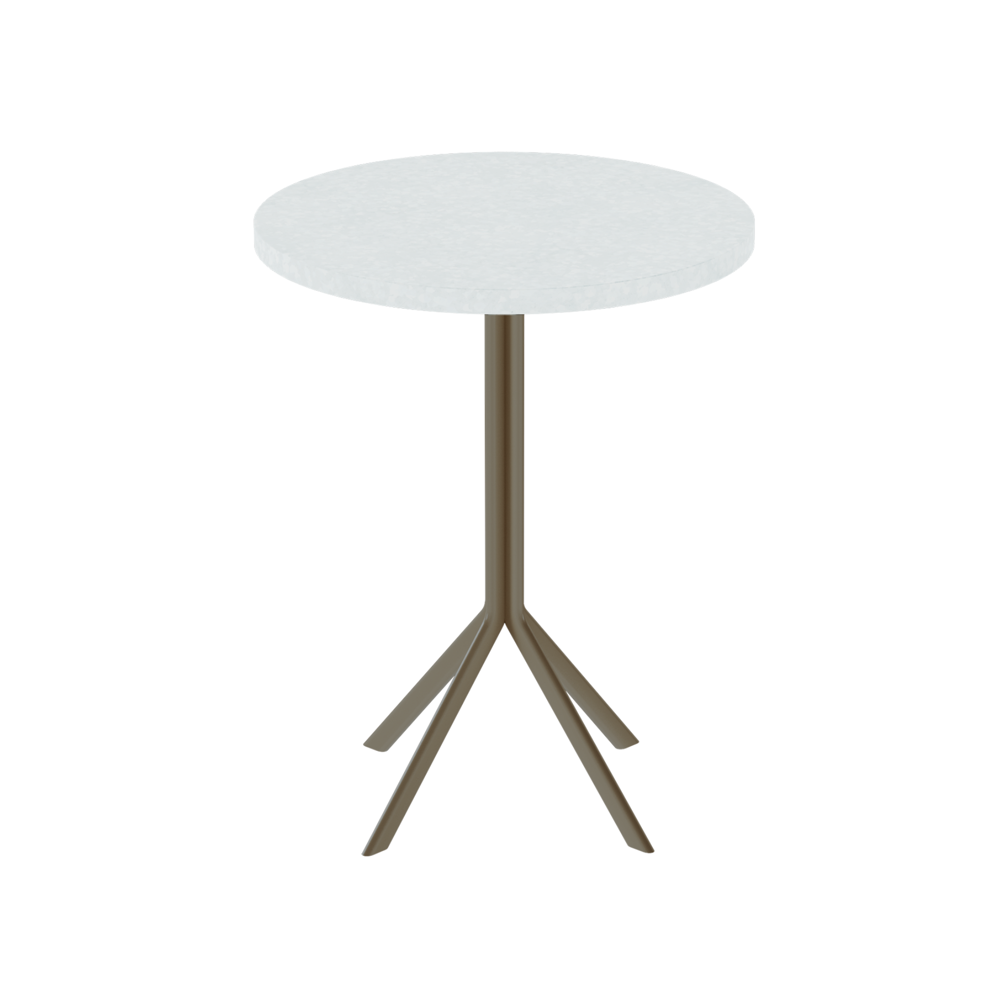 Quadro Cafe Table – 60cm Round – Taupe / White Chalk Dapple