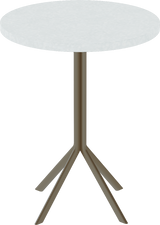Quadro Cafe Table – 60cm Round – Taupe / White Chalk Dapple