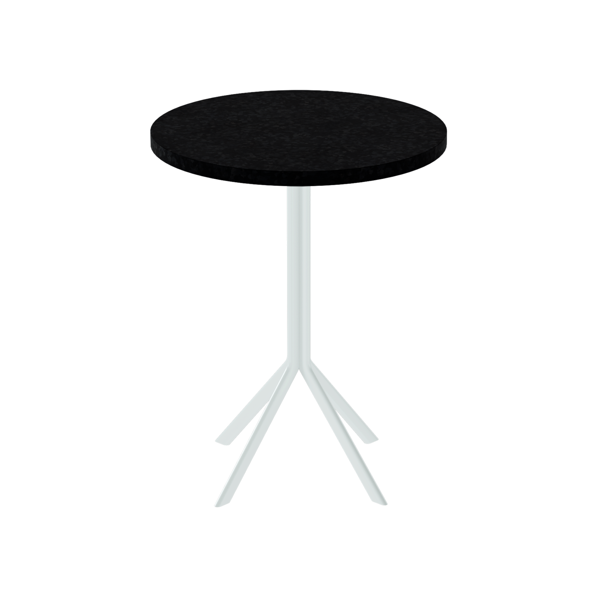 Quadro Cafe Table – 60cm Round – White / Black Onyx Dapple