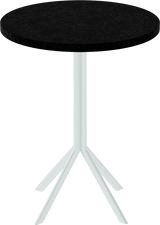 Quadro Cafe Table – 60cm Round – White / Black Onyx Dapple
