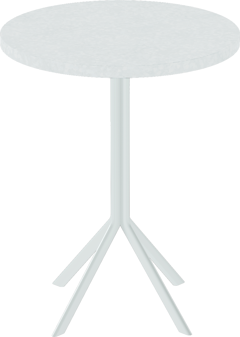 Quadro Cafe Table – 60cm Round – White / White Chalk Dapple