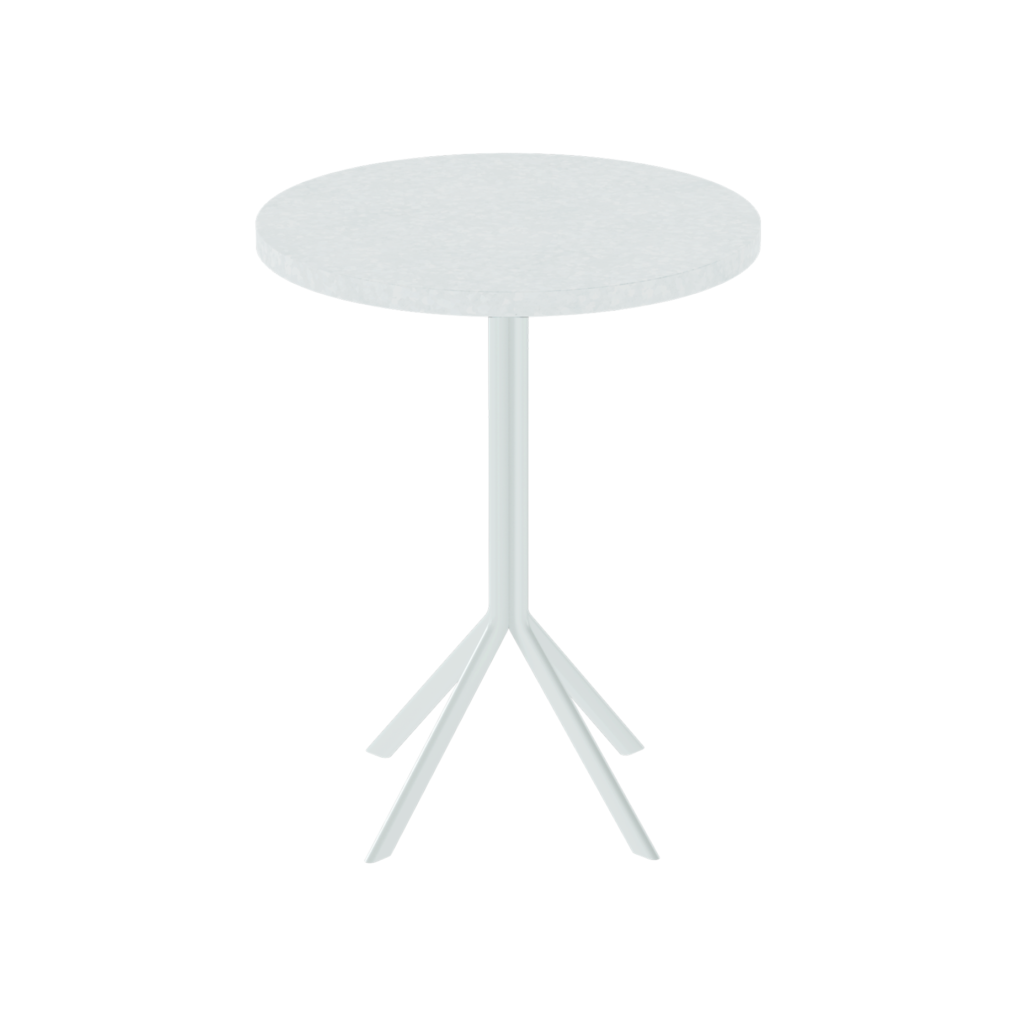 Quadro Cafe Table – 60cm Round – White / White Chalk Dapple