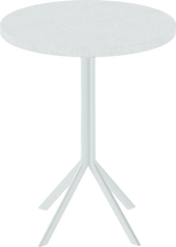 Quadro Cafe Table – 60cm Round – White / White Chalk Dapple