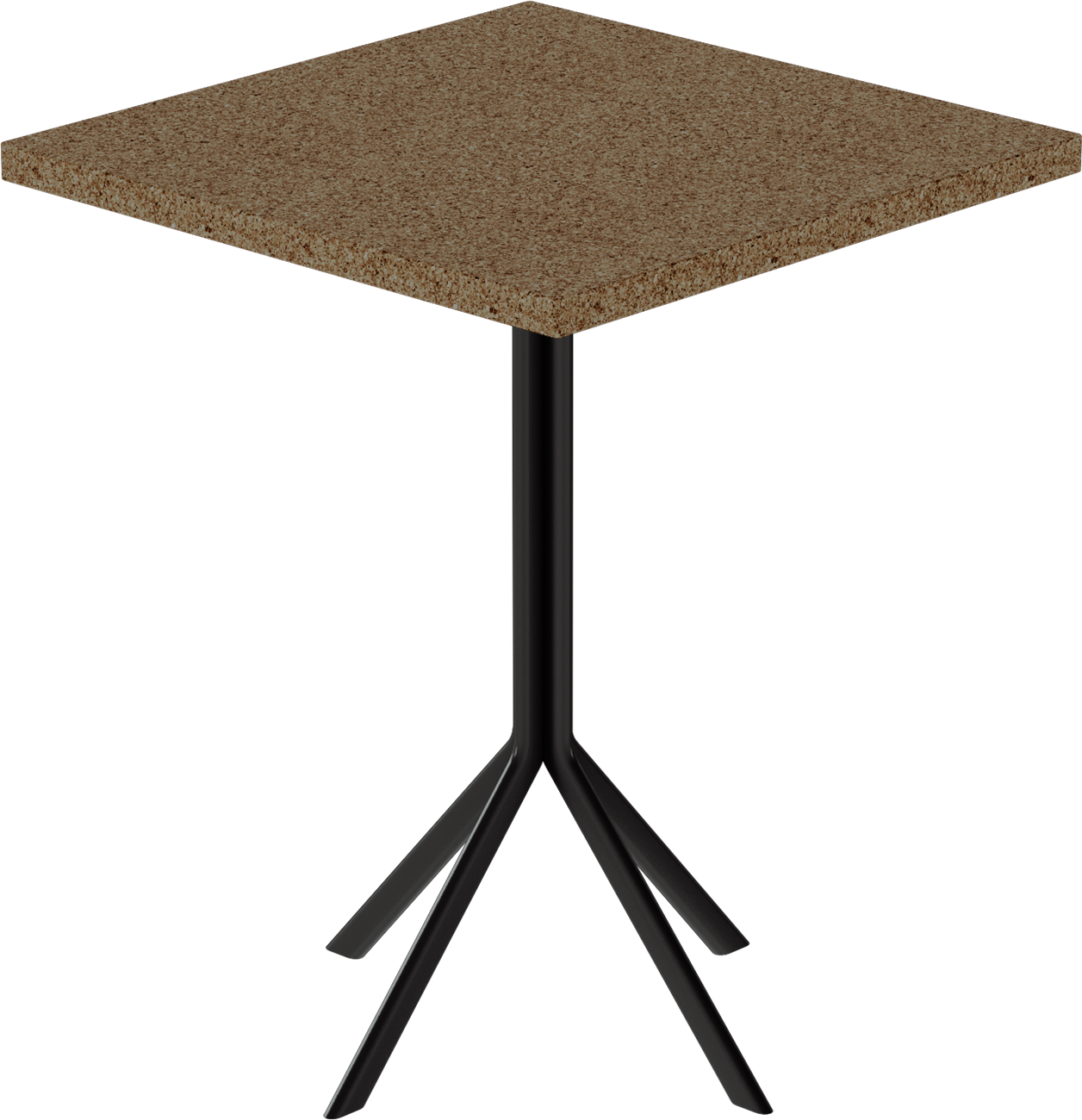 Quadro Cafe Table – 60cm Square – Black / Grano Natural
