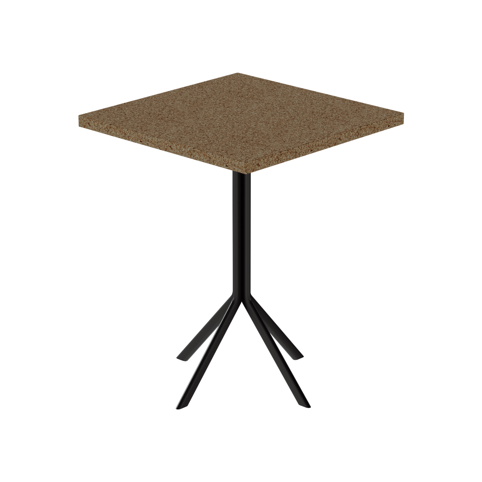 Quadro Cafe Table – 60cm Square – Black / Grano Natural