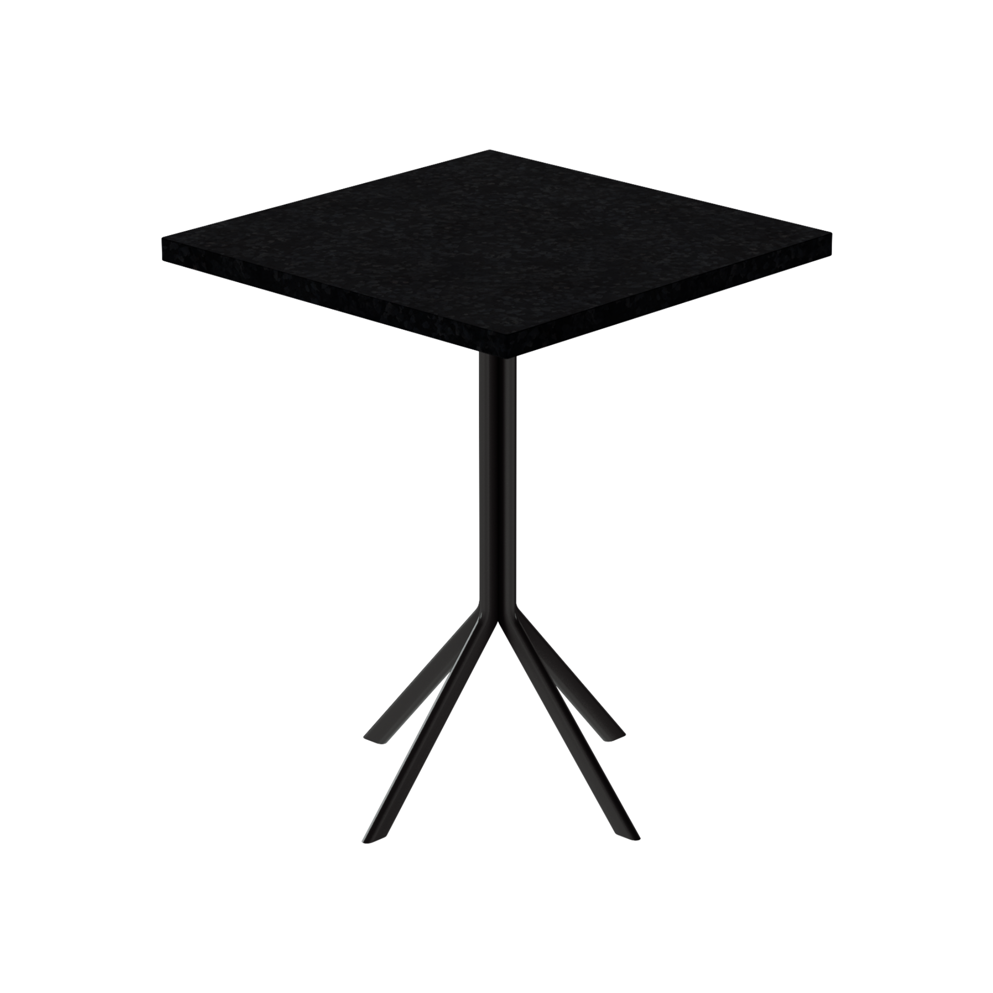 Quadro Cafe Table – 60cm Square – Black / Black Onyx Dapple