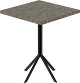 Quadro Cafe Table – 60cm Square – Black / Taupe Dapple