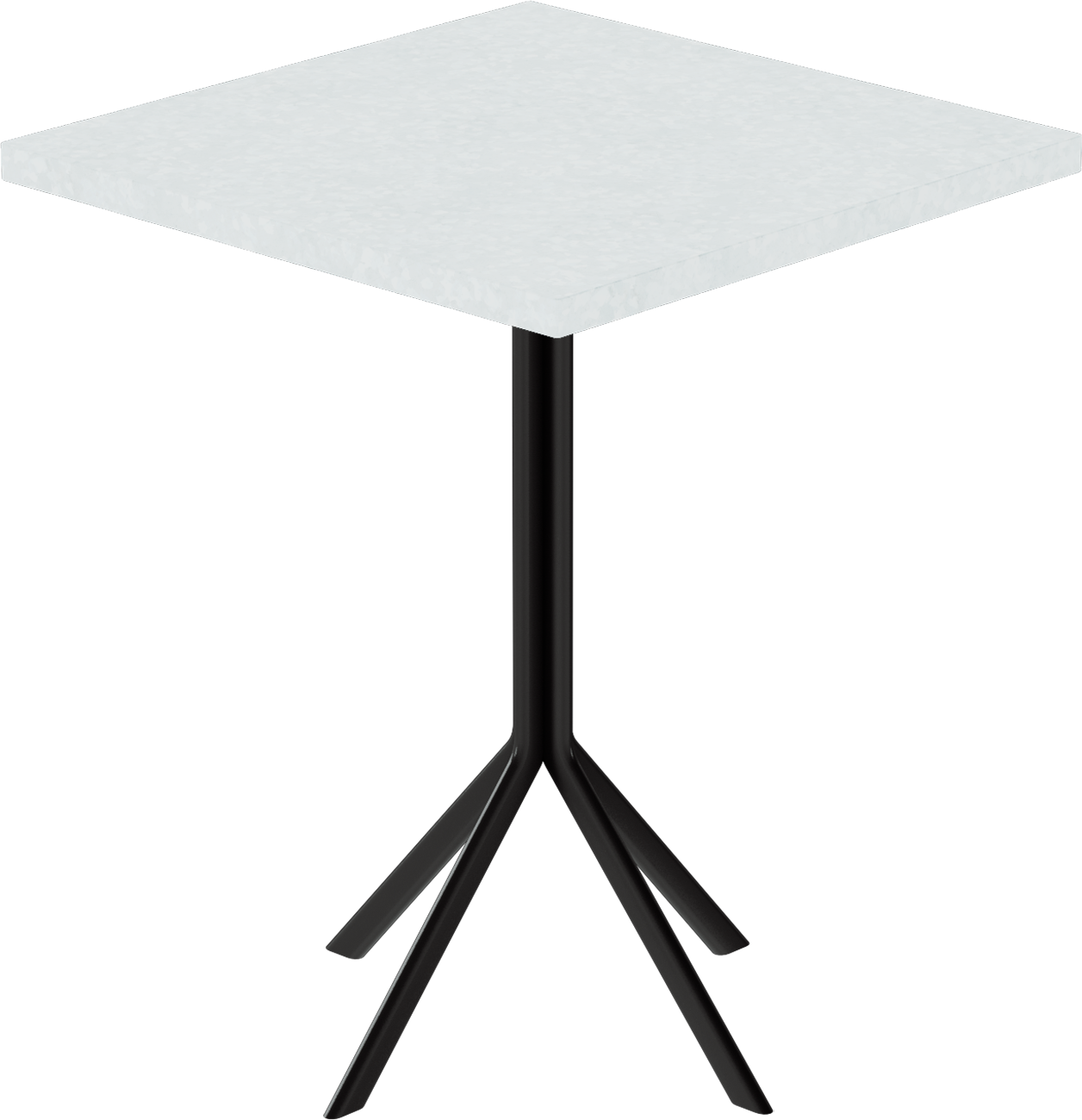 Quadro Cafe Table – 60cm Square – Black / White Chalk Dapple