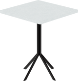 Quadro Cafe Table – 60cm Square – Black / White Chalk Dapple