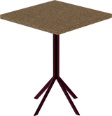 Quadro Cafe Table – 60cm Square – Burgundy / Grano Natural