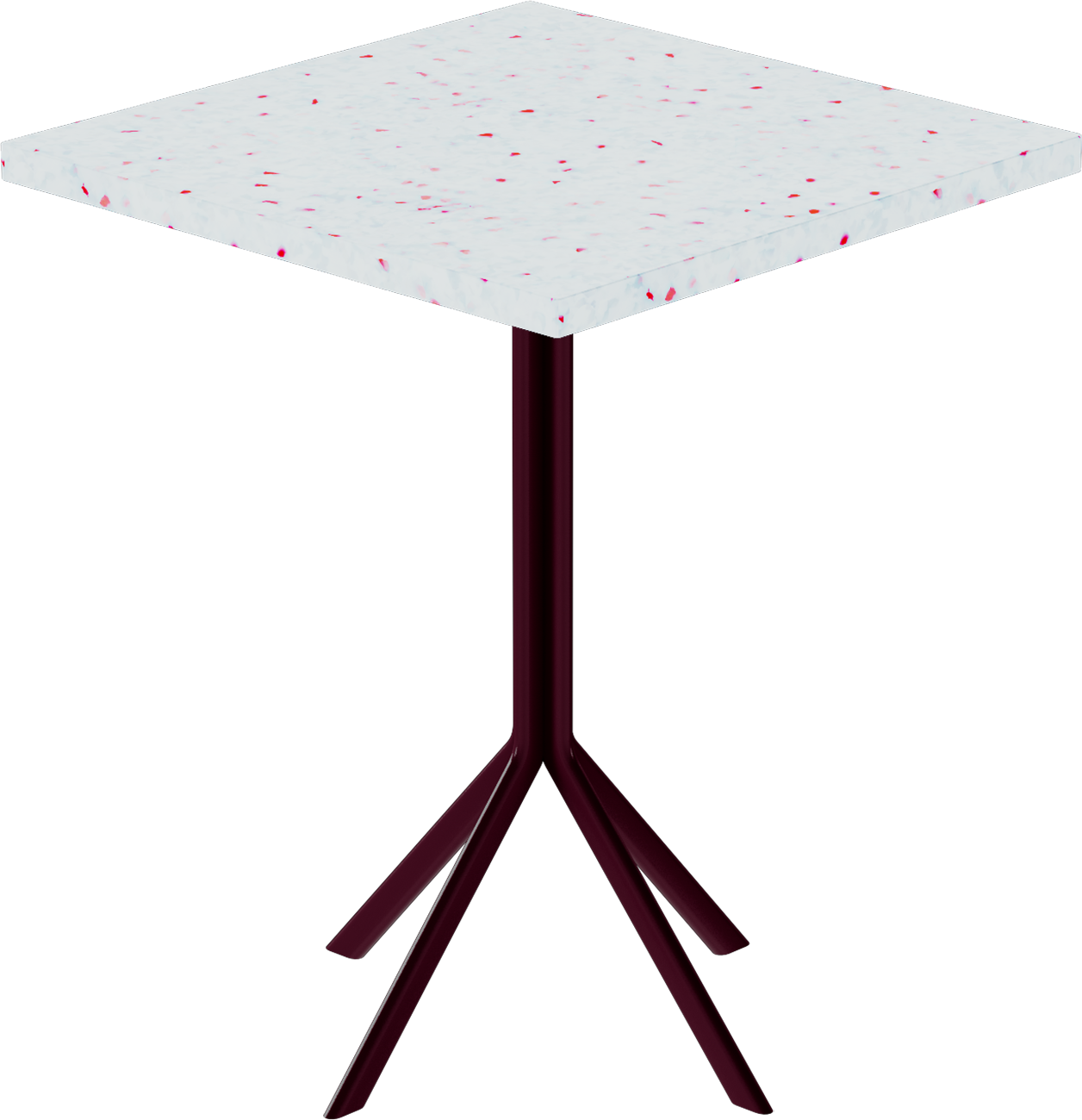 Quadro Cafe Table – 60cm Square – Burgundy / Red Dapple