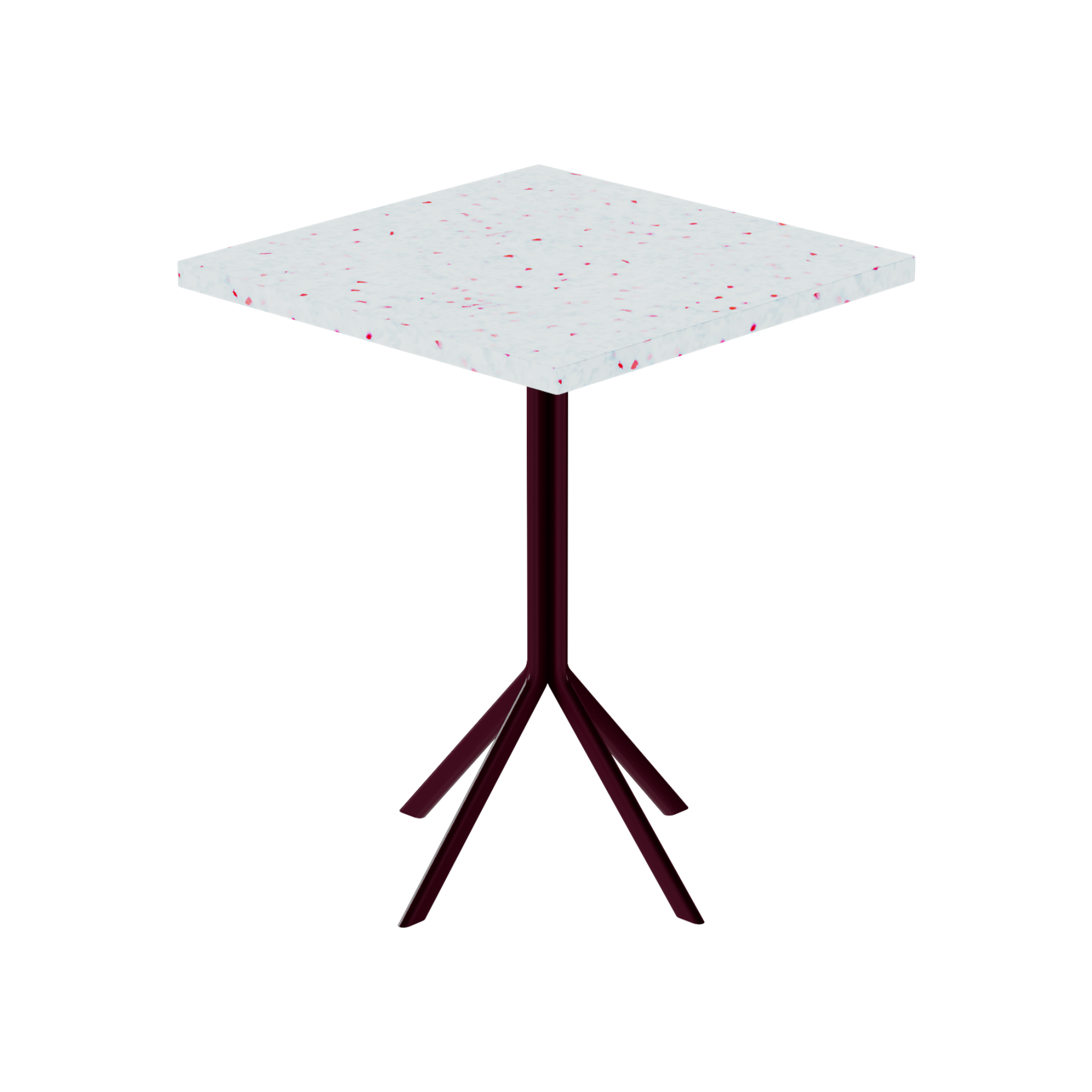 Quadro Cafe Table – 60cm Square – Burgundy / Red Dapple