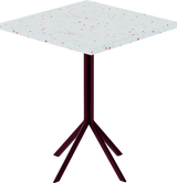 Quadro Cafe Table – 60cm Square – Burgundy / Red Dapple