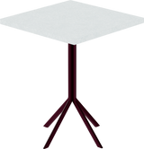 Quadro Cafe Table – 60cm Square – Burgundy / White Chalk Dapple