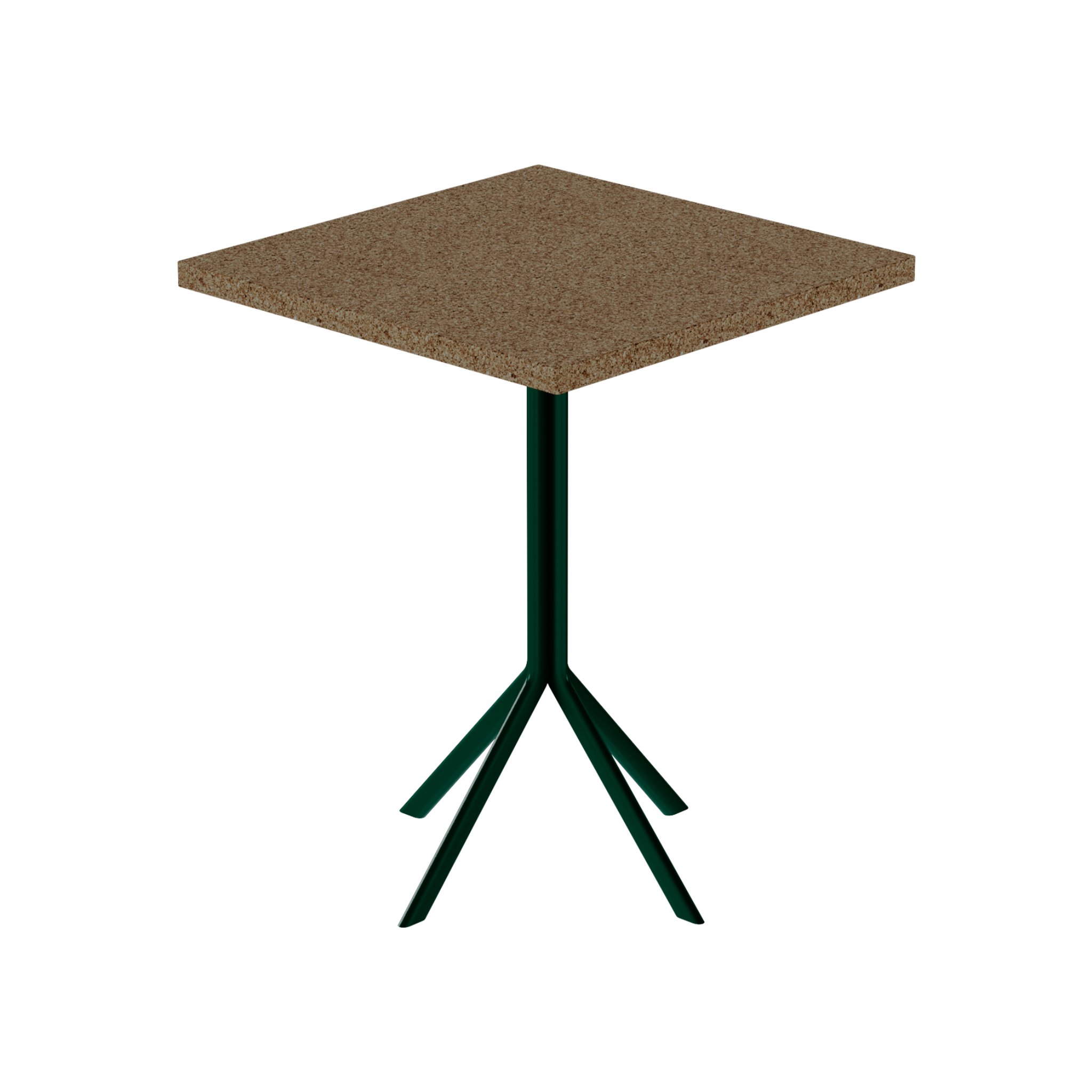 Quadro Cafe Table – 60cm Square – Green / Grano Natural