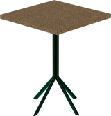 Quadro Cafe Table – 60cm Square – Green / Grano Natural
