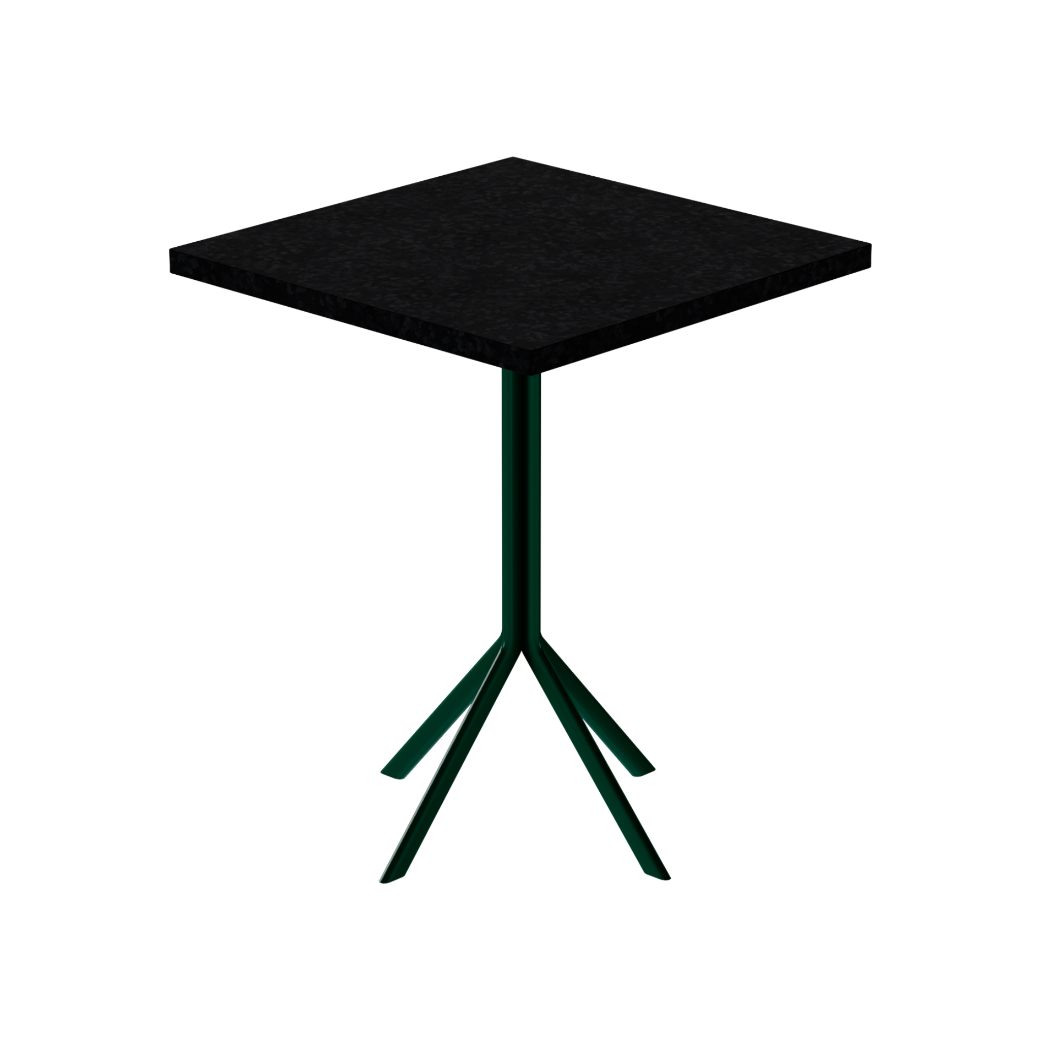 Quadro Cafe Table – 60cm Square – Green / Black Onyx Dapple