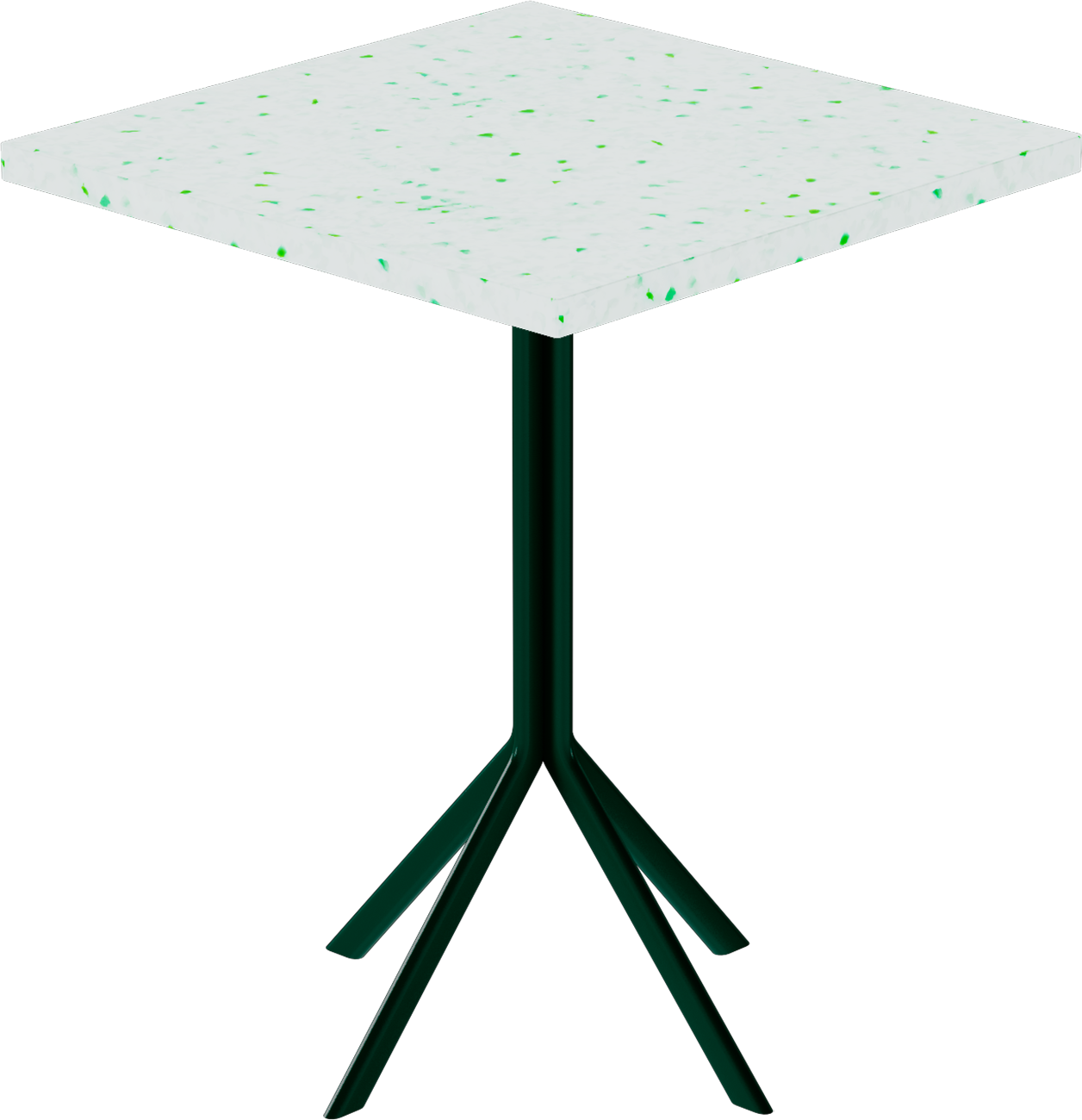 Quadro Cafe Table – 60cm Square – Green / Green Dapple