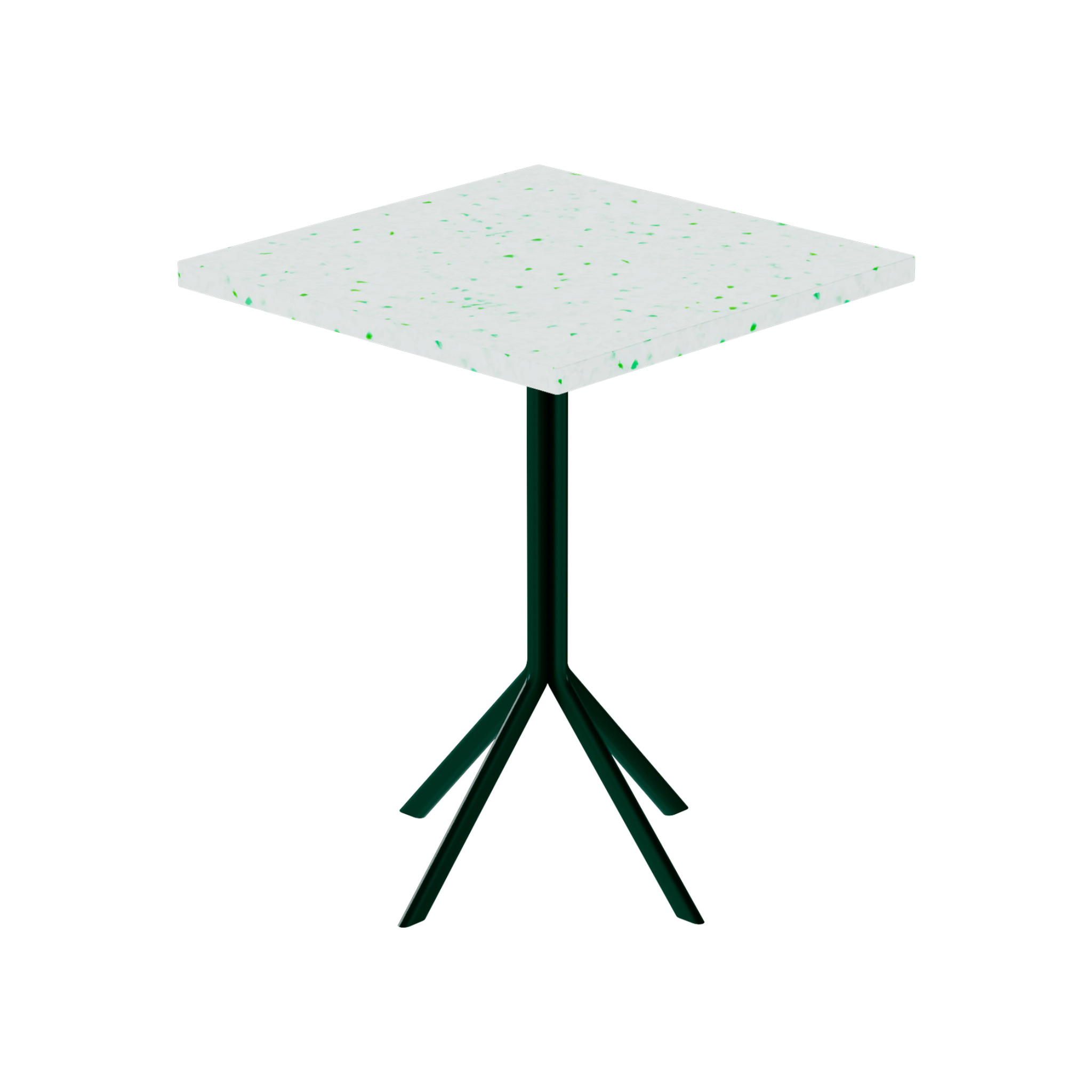 Quadro Cafe Table – 60cm Square – Green / Green Dapple